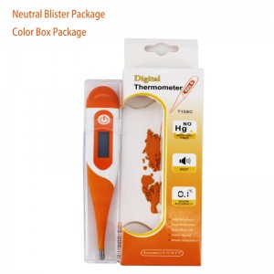 Medicinsk elektronisk termometer mundtlig temperatur 30 sekunder læsning Let nøjagtigt og rektalt termometer med feberindikator