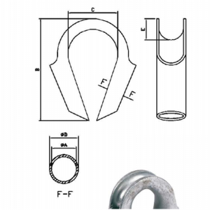 Varm galvaniseret stålrør fingerbøl til fiber reb