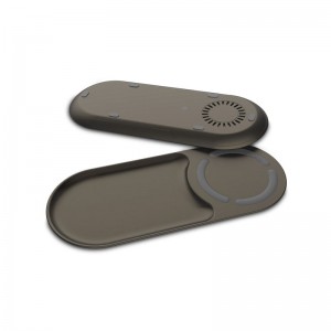 KPS-X701 Hyggeligt design af høj kvalitet, lille bakke 10W hurtig qi 2in1 trådløs oplader