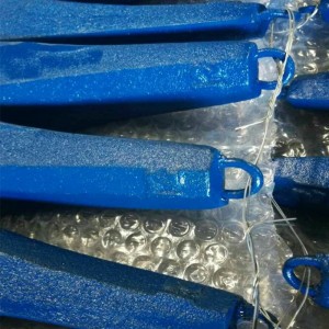 Fiskesinker støbejern malet blå