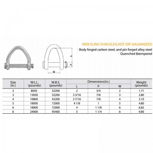 Web Sling Shackle Hot Dip Galvaniseret