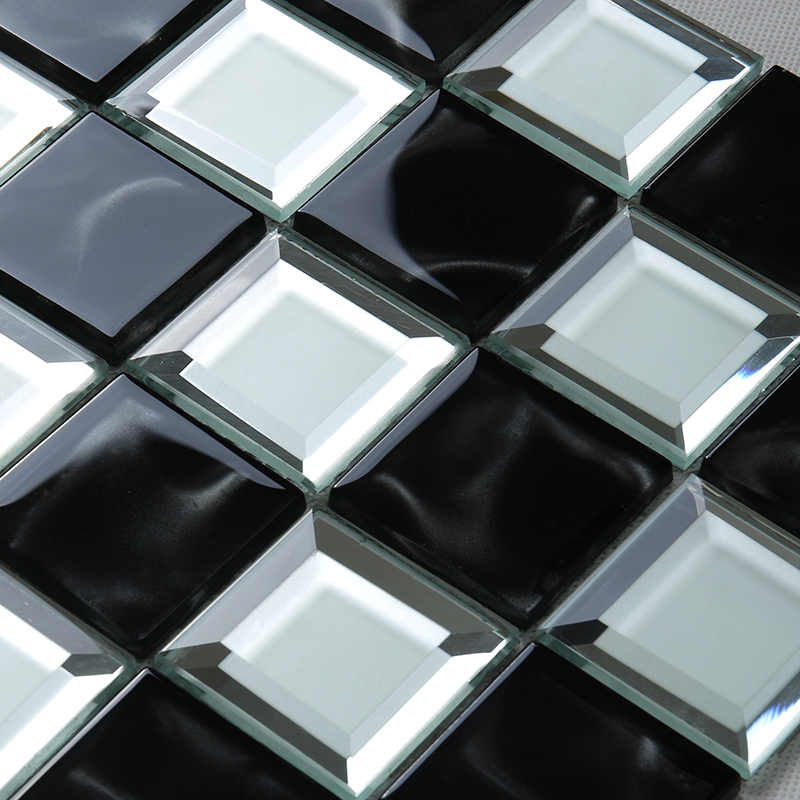 Luksus kantet spejlet glasmosaikflise til dekorationvægge til hotelklub