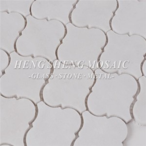 HSC43 Carrara White Natural Marmor Stone Hexagon Waterjet Lanterneformet Mosaic fliser til køkkenbagsplasning Badeværelse gulvvæg