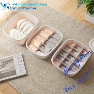 AKSB002 Husholdningsundertøjs opbevaringsboks sæt 3in1