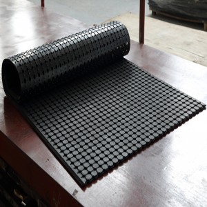 Antibakterier ribbet Gummi drænet gulvmåtte gummiringhuller til badeværelse og toilet