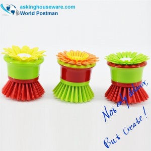 AKDB002 Lille praktisk blomsterformet køkkenrengøringsbørste