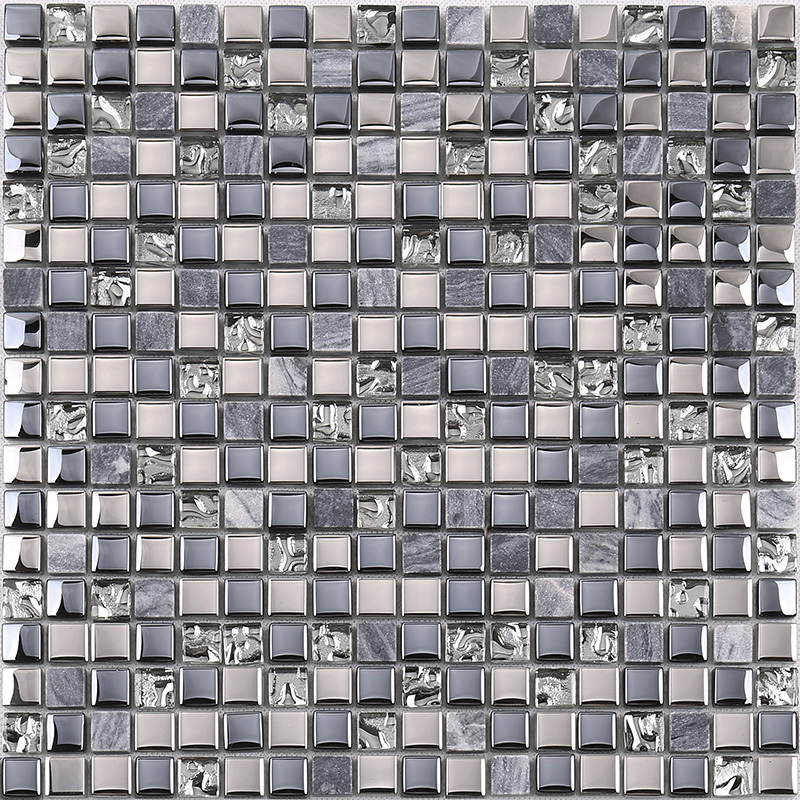 Nyeste design af høj kvalitet Crystal Crystal Mosaic Mix Stone Metal til køkkenbagsplæggevægflise blank blank