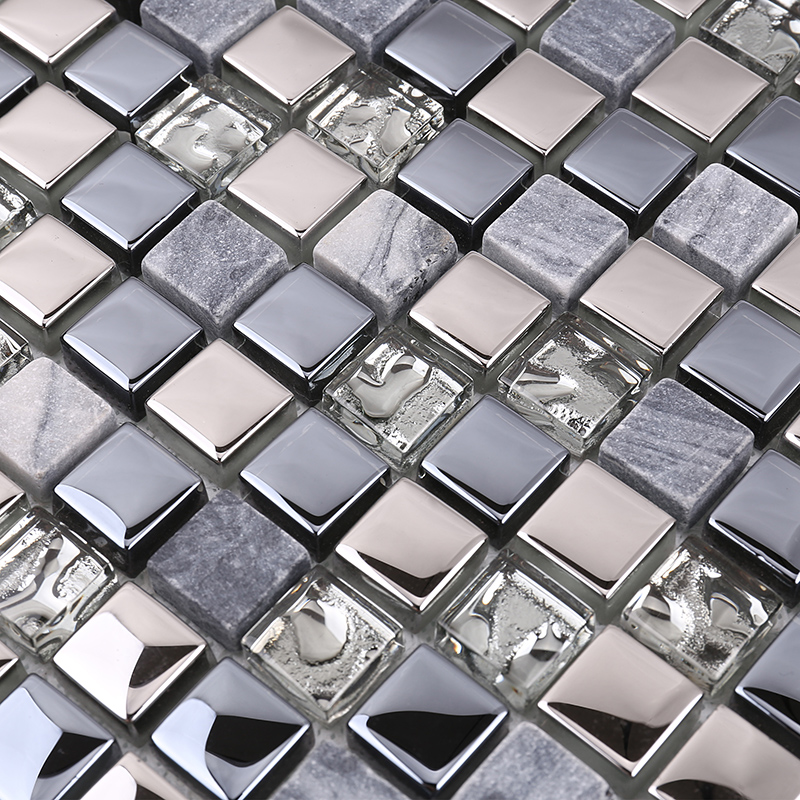 Nyeste design af høj kvalitet Crystal Crystal Mosaic Mix Stone Metal til køkkenbagsplæggevægflise blank blank