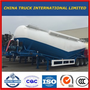 Tri-Axle 50 ton Bulk Cement Truck Powder Tank Semitrailer