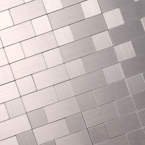Sølv Vandtæt / ildfast Aluminium Mosaik Tile Stickers Kitchen Backsplash Peel and Stick