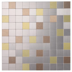 Sølv Vandtæt / ildfast Aluminium Mosaik Tile Stickers Kitchen Backsplash Peel and Stick