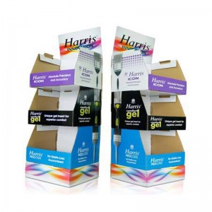 YJ Pop Up Kartonprodukter Display stativ, bølgepapkarton Gulv Display Rack, Papir Display stativ hylde enhed