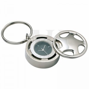 Metal nøgleholder med kvartsur_B62759