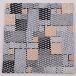 Luksus badeværelse design glitter krystalglas blandet gyldent metal mosaikfliser til vægdekoration