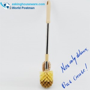 Akbrand toiletskålbørste Elastisk rustfrit stålrør med lille multifunktionel rengøringsbørste