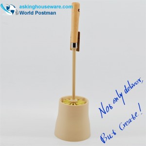 Akbrand toiletskål børste sæt strandhåndtag med frostet holder