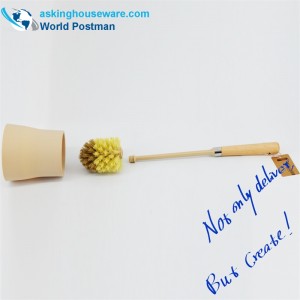 Akbrand toiletskål børste sæt strandhåndtag med frostet holder