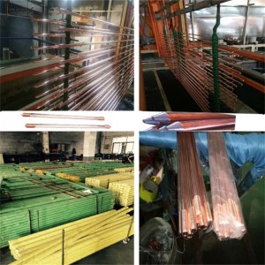 Kobberklædt stål jordingsstang i høj kvalitet, kobberbundet jordstang