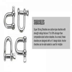 Rustfrit stål skruepind D-kæde med sekskantbenstift