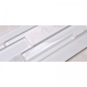 HSD131 Varmt salg Nyeste design Hvid Carrara Marmor Blandet glas Mosaik køkken Backsplash Subway Fliser