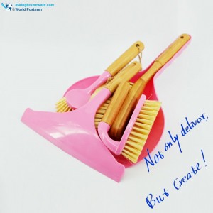 Akbrand husholdningsbambushåndtag rengøringsbørster sæt 4in1