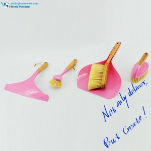 Akbrand husholdningsbambushåndtag rengøringsbørster sæt 4in1