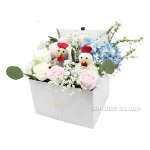 Luksus brugerdefineret udskrivning Emballage Tekstur Papir Gave firkantet blomsterboks