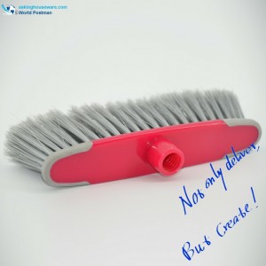 Akbrand Round Rim Plastic Broom Head med blødt TPR begge sider Bordure