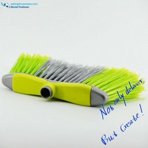 Akbrand plastisk kvasthoved med shuttle-formbørsteplade og lange farverige børster