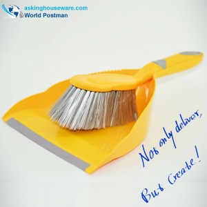 Akbrand Dustpan Brush Broom med TPR soft Dustpan Entrance og TPR soft handtag