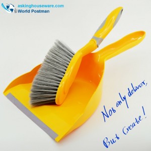 Akbrand Dustpan Brush Broom med TPR soft Dustpan Entrance og TPR soft handtag