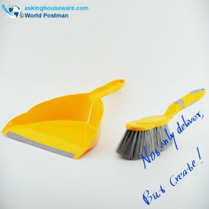 Akbrand Dustpan Brush Broom med TPR soft Dustpan Entrance og TPR soft handtag