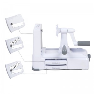 Justerbar vegetabilsk mandolinknipeskive med rustfrit stål 3 klinger