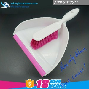 Akbrand Dustpan Brush Broom med bredere indgang og PVC-linje