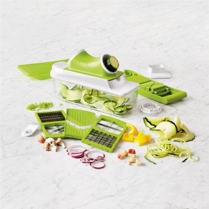 Køkken Veggie Cutter, Mandoline Food Slicer med Julienne Grater Slicer Pasta Spaghetti Maker