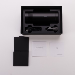 Billuftrenser USB-drevet med detekterer luftkvalitetsfunktion til at fjerne røg / støv / kæledyr lugt / dårlig lugt / bakterier / formaldehyd-bil luftrenser