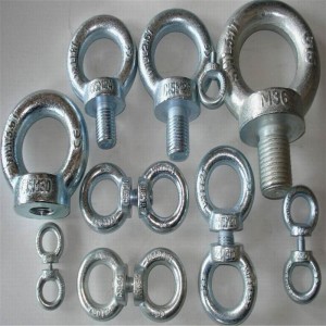 Kraftig zinkbelagt din580 øjenbolt med DIN582 øjenmøtrik