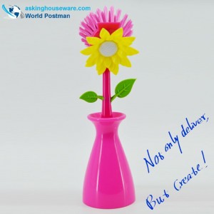 Akbrand Sunflower Kitchen Dish Cleaning Brush Set med kælderholder