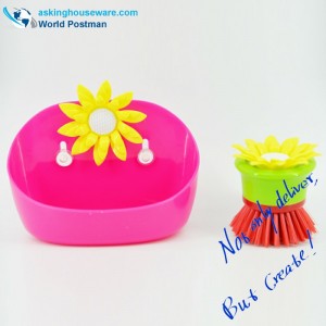 Akbrand Køkkenrensebørste og opbevaringsboks sæt med suger ved siden