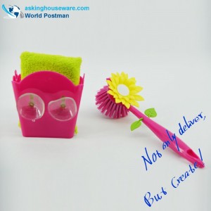 Akbrand Køkkenrensebørste og opbevaringsspandssæt med suger og svampeskur