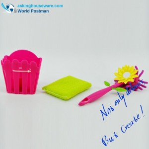 Akbrand Kitchen Cleaning Duster og opbevaringsspandssæt med sukkere og svampeskure