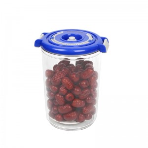 Stabelbar 1500 ml vakuumbesparende lufttæt opbevaringsbeholder til fødevarer med pumpe