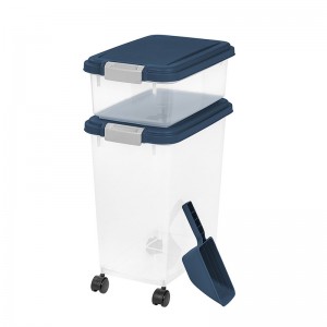 Big Volume Dog Pet Food Container Forbliver frisk tønde madopbevaring med låg