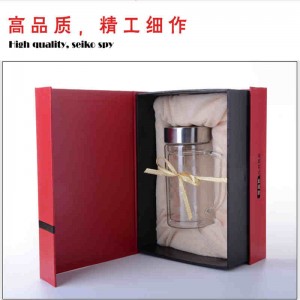 Tilpasset, trykt logo, pap, låg og bundemballage. Opbevaringsæske med bånd