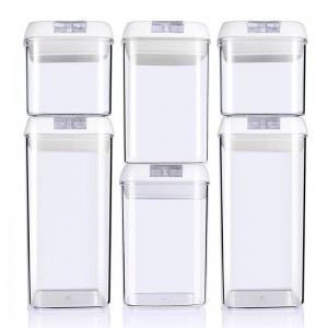 6 stk BPA gratis plast lufttæt opbevaringssæt til opbevaring af korn