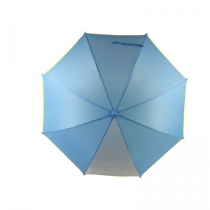 et panel se gennem blå reklamer for paraplyer