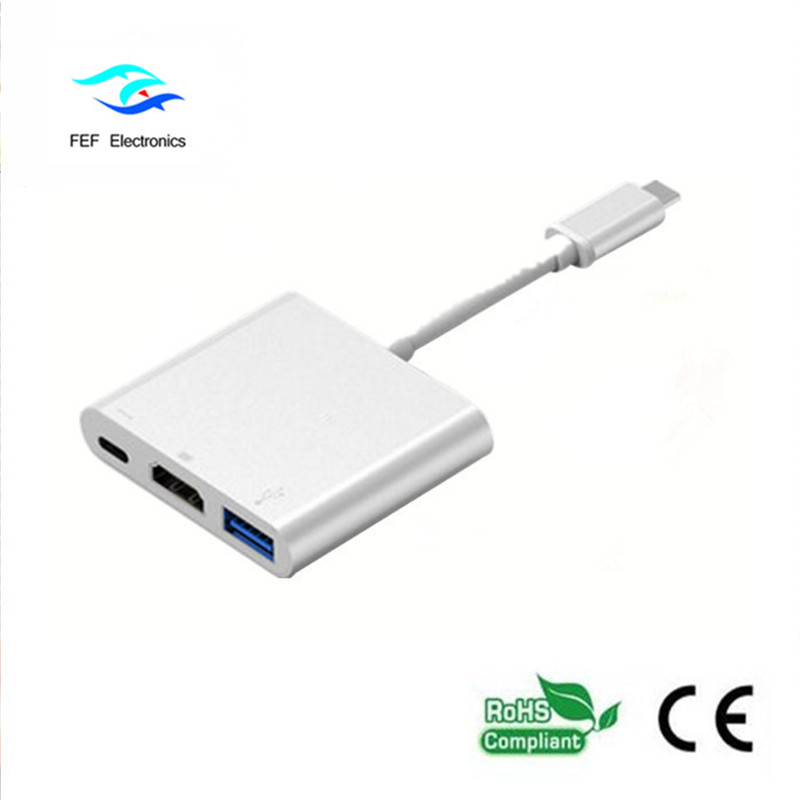 USB 3.1 type-c til HDM1 + ​​USB 3.0 + PD