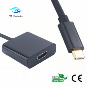 USB type c til usb3.0 kvindelig + HDMI kvindelig + PD konverter metal kasse FEF-USBIC-005A