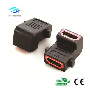 HDMI hun til HDMI hun adapter 90 graders vinklet type Kode: FEF-H-007