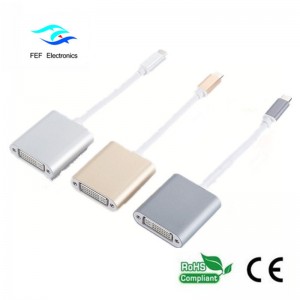 USB TYPE-C til DVI hunkonverter ABS shell-kode: FEF-USBIC-003